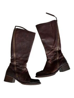 Lucky Brand Hackett Distressed Leather Knee High Riding Boots Women’s 7